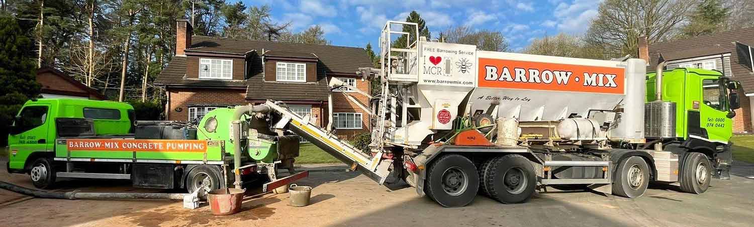 Concrete being pumped on site by Barrow Mix