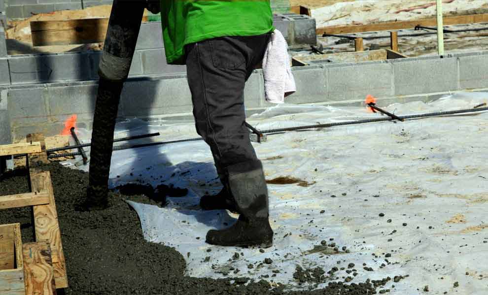 Concrete being pumped on a Cheshire site by Barrow Mix