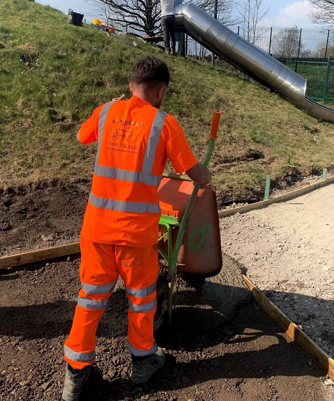 Barrow Mix operative barrowing concrete to where it is needed