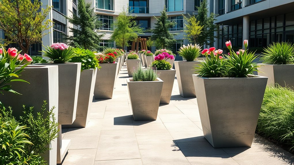 stylish concrete plant containers