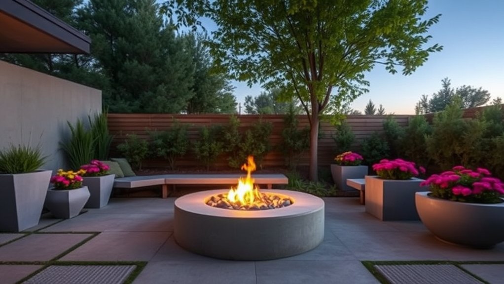 cozy concrete fire pits
