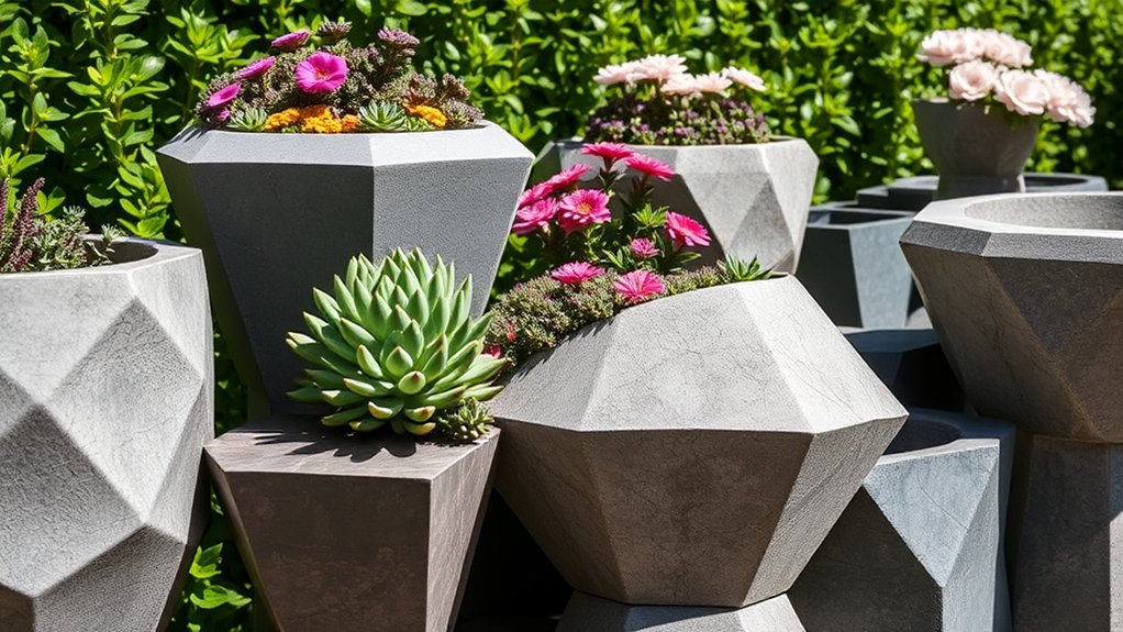 stylish vertical concrete planters