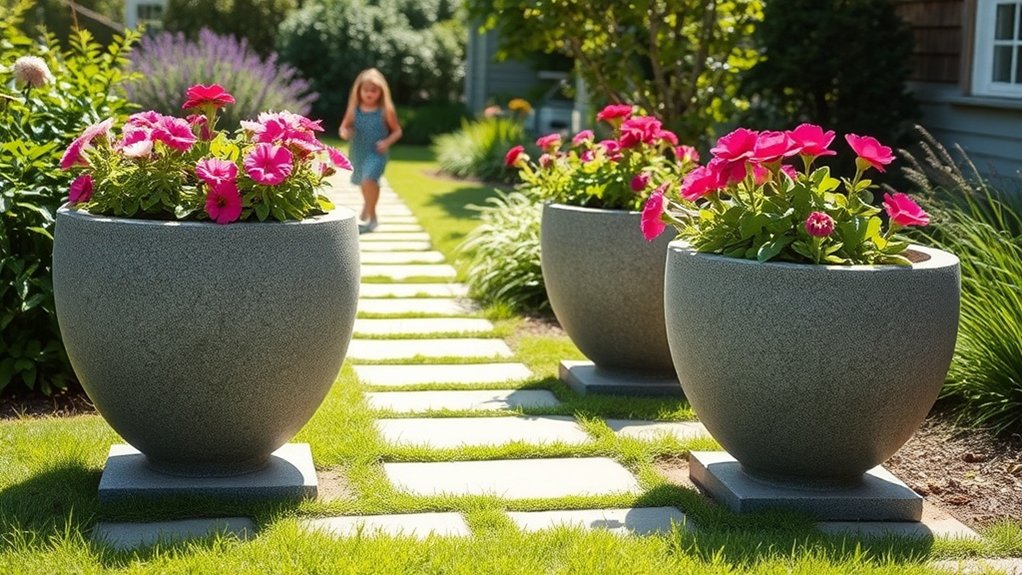 concrete planters enhance safety