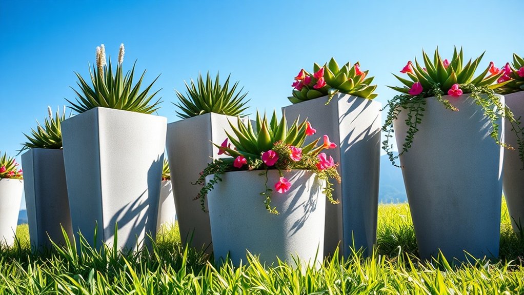 durable low maintenance concrete planters