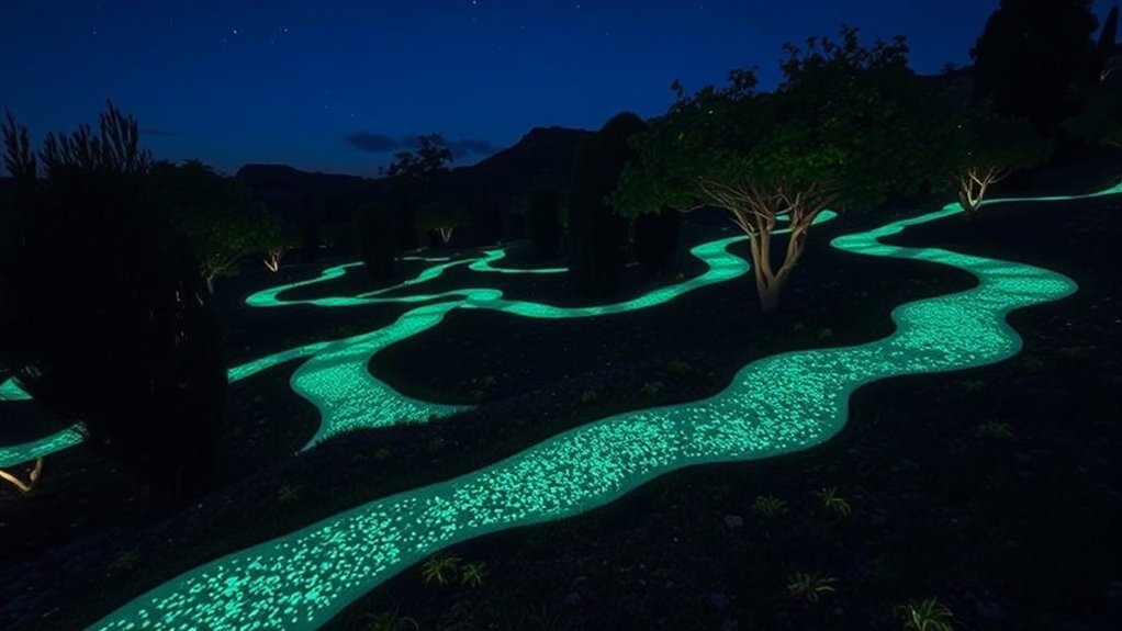glow in the dark concrete installation