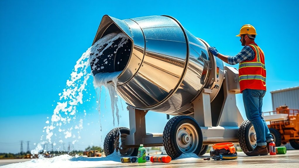 regular concrete mixer cleaning