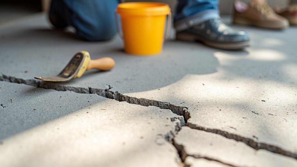 repairing cracked concrete driveways