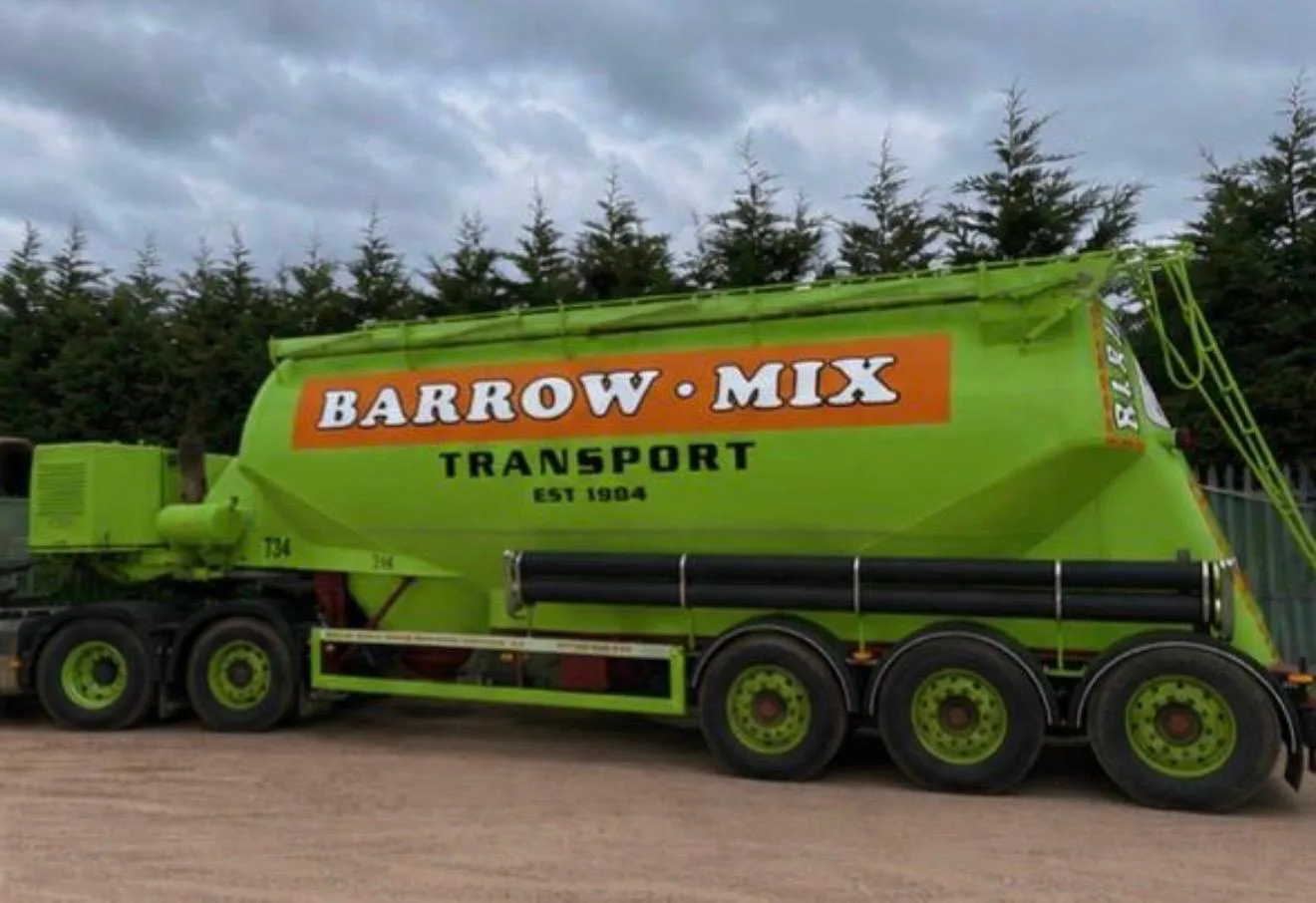 Barrow Mix cement tanker delivering to the silos