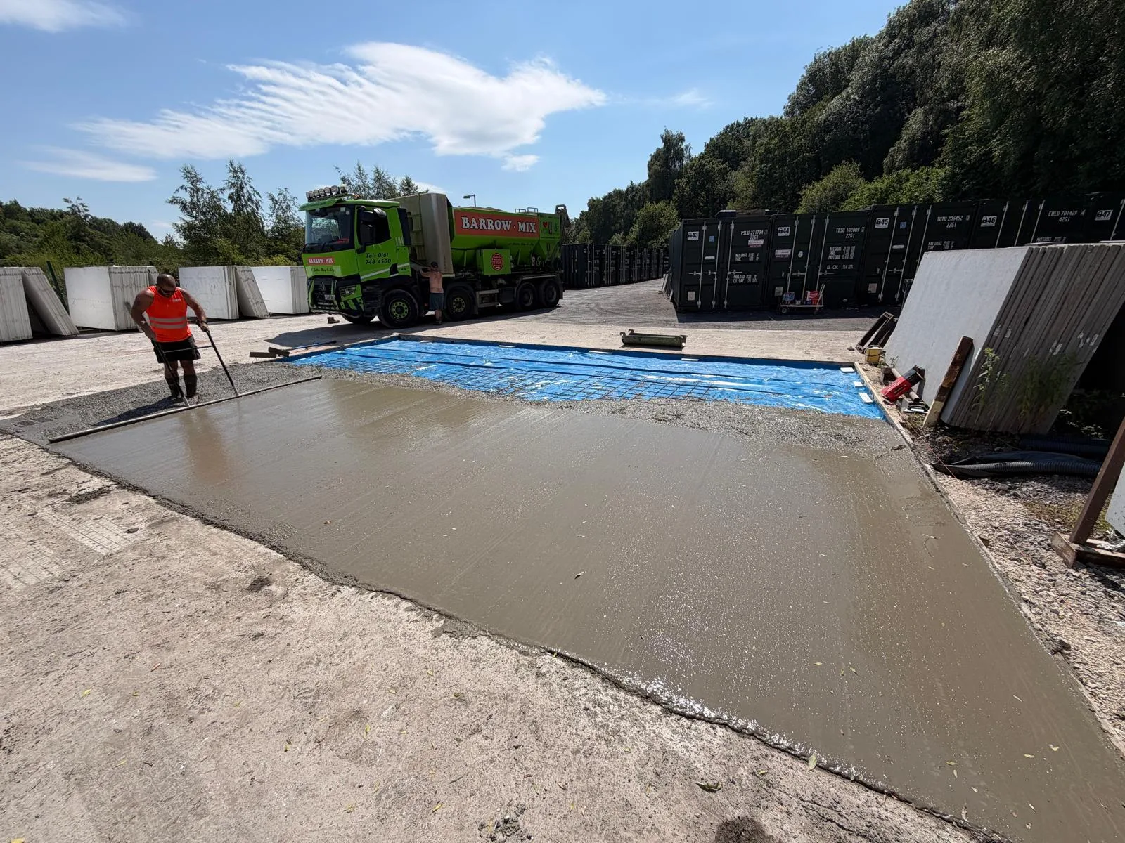 Barrow Mix team laying concrete