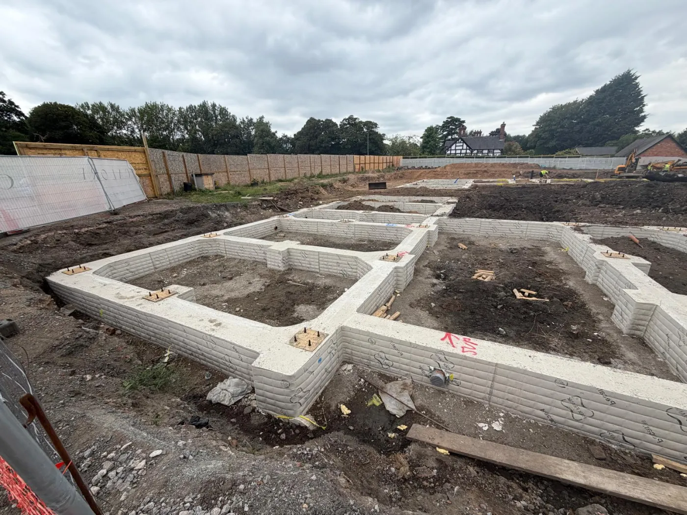 Barrow Mix pumped concrete foundations for a Calore Homes housing estate in Thelwall, Warrington