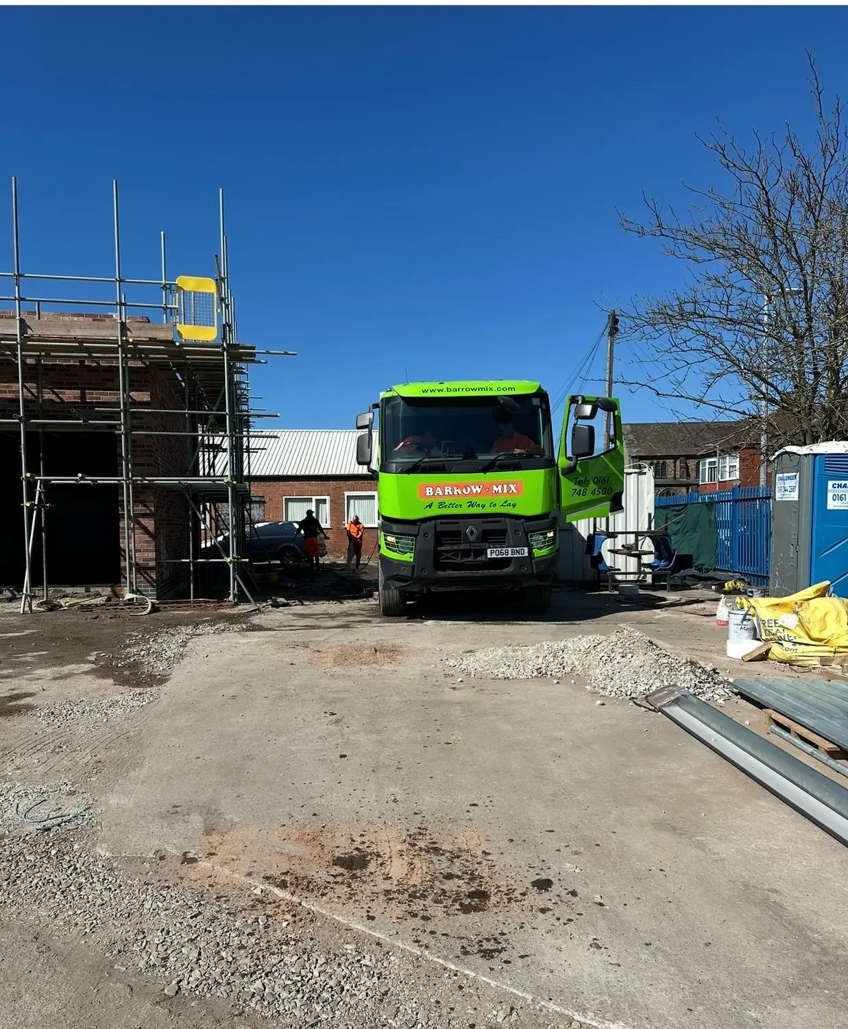 Barrow Mix wagon arriving at the Tesco Express building site in Cadishead