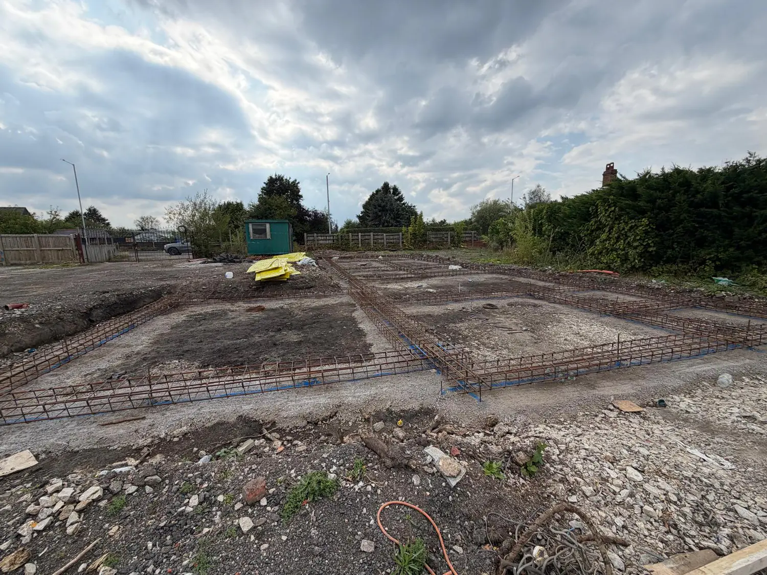 Reinforcement laid out across the Bramhall new-build footprint